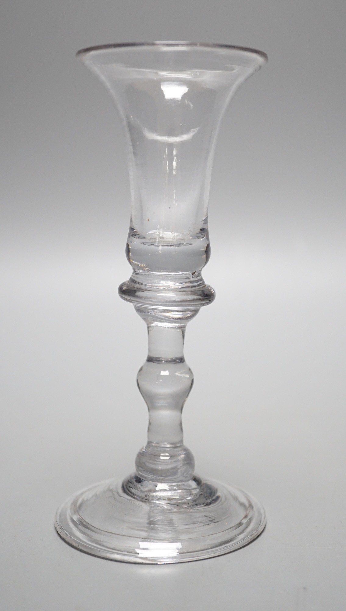 A George II gin or cordial glass c.1720-30, 13.5cm tall